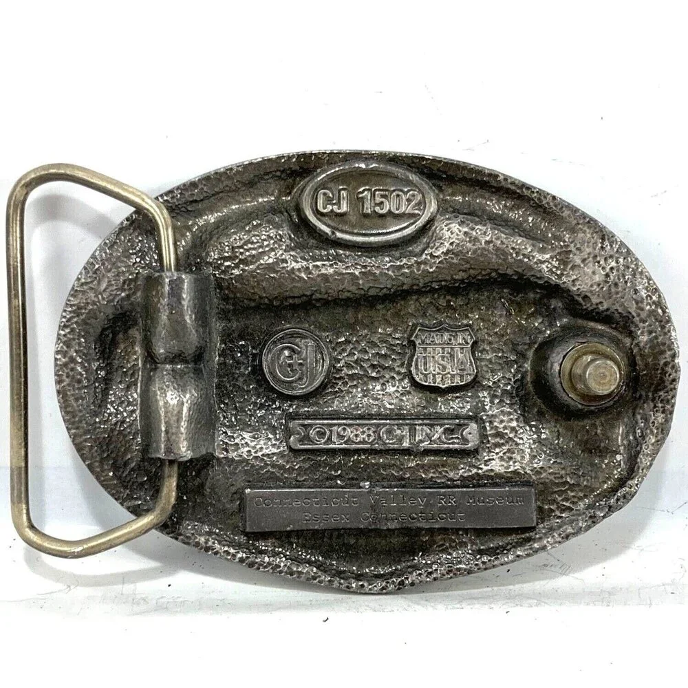 Vintage Belt‎ Buckle Pewter 1988 The Covered Wagon New York Central Lines Train